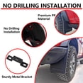 thumbnail image 3 of Ikon Motorsports Compatible With 2021-2025 Ford Bronco Mud Flaps 4PCS Black PP Front Rear Left Right Splash Mud Guard Mudguard Mudflaps, 3 of 8
