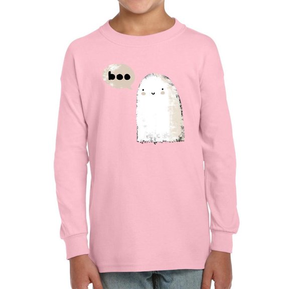Boo. Retro Style Cute Ghost Long Sleeve Toddler -Image by Shutterstock,  4 Toddler