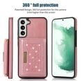 thumbnail image 2 of Nalacover Wallet Crossbody for Samsung Galaxy S22 Phone Case with Lanyard Strap Credit Card Holder, PU Leather Protective Handbag Purse Kickstand Bling Diamond Cover Women Girl, Pink, 2 of 10