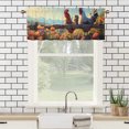 thumbnail image 3 of Rooster Thermal Insulated Window Curtain Valance Country Farmhouse Farm Chicken Floral Privacy Decorative Rod Pocket Short Window Valance Curtains 54 by 18 in, 1 Panel, 3 of 6