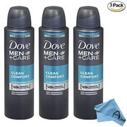 Dove Men Care Clean Comfort Spray Deodorant & Anti-Perspirant 150ML (3 Pack)