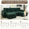 thumbnail image 6 of 109.4 '' Sectional Sofa, U-shaped Modular Sofa Cloud Couch With Ottoman and USB，Green, 6 of 7