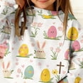 thumbnail image 4 of ITSAME Easter Girls Sweatshirt, Long Sleeve Crewneck Easter Egg Print Holiday Fashion Casual Tops Multicolor 6-7T, 4 of 6