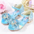 thumbnail image 1 of Disney dibujos animados frozen niñas sandalias verano nuevos tacones altos elsa princesa moda punta abierta zapatos niñas pequeñas shoes34-Insole 21,5 cm Gao Jinjia LED, 1 of 2