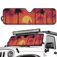 thumbnail image 2 of FUIALDOLG Car Windshield Sun Shade, Tropical Sunset Palm Tree Car Window Shades Heat Reflective Interior Cool, Universal Fit for Most Cars Off-road Vehicle SUV, Foldable & Portable Design, 2 of 7