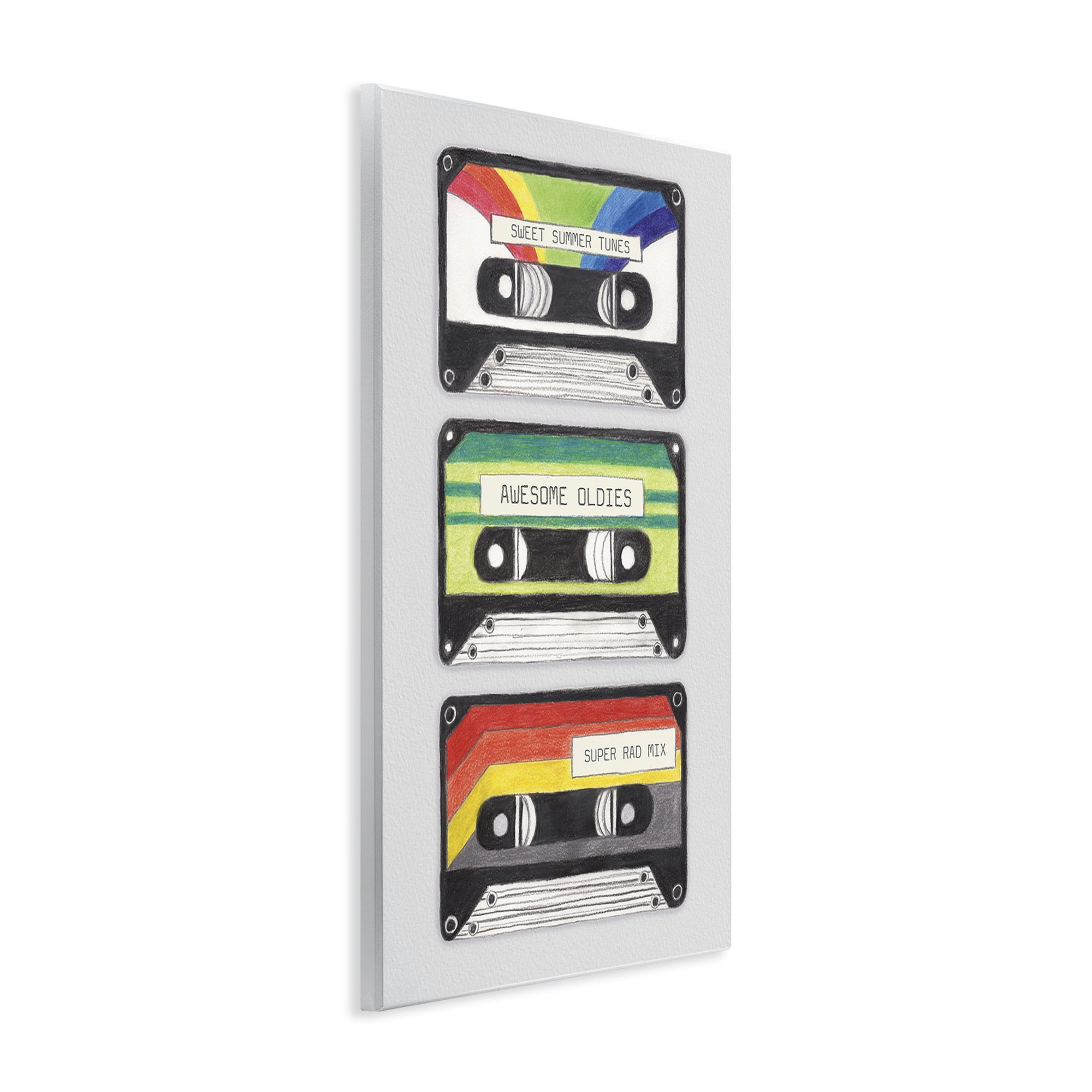 Stupell Industries Retro Cassette Tapes Performing Arts Painting Unframed Art Print Wall Art, 13 x 19
