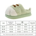 thumbnail image 5 of 3D Cat Paw Plush Slippers Furry Paw Couple Slippers Anti Slip for Indoor Bedroom (Green 36-37), 5 of 5