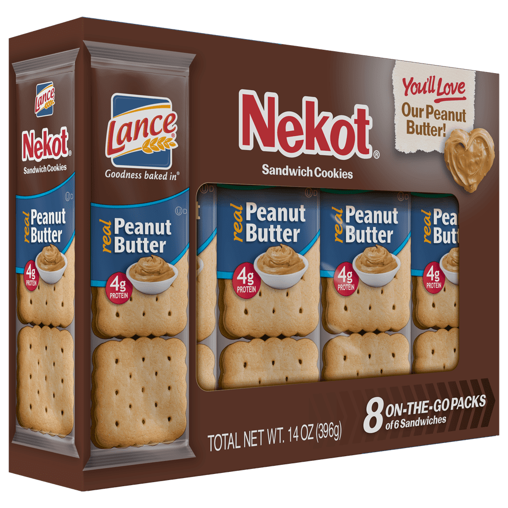 Lance Nekot Peanut Butter Cookies 14 oz 8 Count Boxes Single Pack