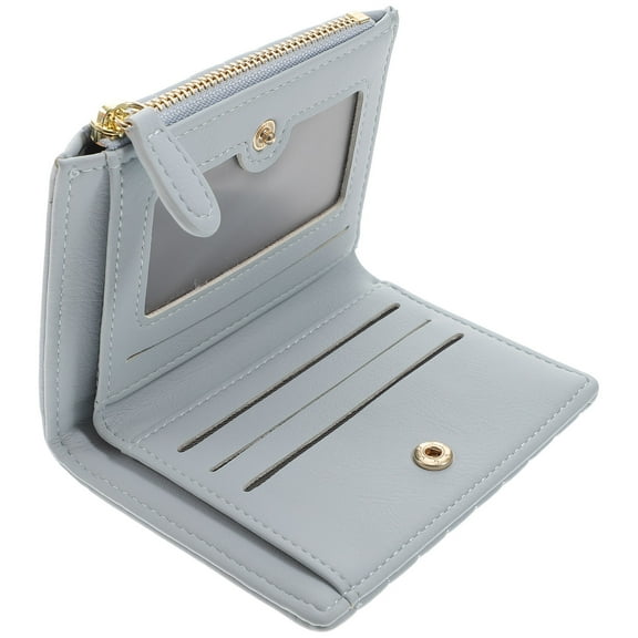 FRCOLOR  Compact Wallet Zipper Coin Purse Keychain Small Girl Miss Blue