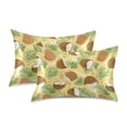 thumbnail image 2 of Cartoon Coconut Leaves Pattern Pillowcase Queen Size 30''x20'' Satin Double-Sided Print Soft Wrinkle Resistant, 2 of 9