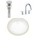 thumbnail image 1 of American Imaginations 16.5-in. W CSA Oval Bathroom Undermount Sink Set In White - Chrome Hardware - Overflow Drain Incl. AI-27098, 1 of 9