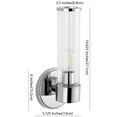 thumbnail image 4 of JONATHAN Y Cecil 6" 1-Light Tall Cylinder Iron/Striped Glass Modern Mid-Century LED Vanity, Chrome, 4 of 9
