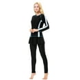 thumbnail image 4 of IBTOM CASTLE Women Burkini Swimsuits Modest Muslim Swimwear Islamic Long Sleeve Full Cover Hijab Top Skirted Swim Capris ​Pants Set 3XL Black + White, 4 of 8