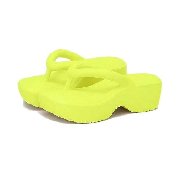 Slippers for Women,Platform Flip Flop With Arch Support Casual Comfortable Wedge Flip Flops Summer Beach Sandals Thong Slippers,Womens Slippers,Green,6.5