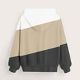 thumbnail image 5 of Spazoro Girls Hooded Sweatshirts, Soft & Comfy Fashion Long Sleeve Color Block Fall Winter Tops for Girls Khaki Size 11-12T, 5 of 5