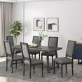 thumbnail image 2 of Noble House Robin French Fabric Dining Chair, Set of 6, Gray, Natural, 2 of 9