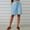 Blue, variant on Women's Casual Linen Half Shorts Walking Exercise Bermuda Shorts Pull On Drawstring Shorts with Pockets