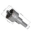 thumbnail image 2 of Cortador de agujeros de carburo Uxcell de 28 mm, sierra de agujero de alta densidad con dientes de carburo cementado, vástago triangular, acero inoxidable, 2 of 5