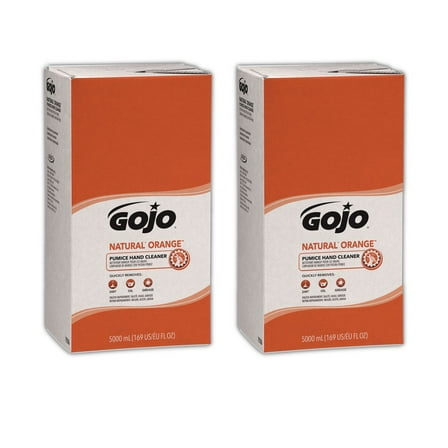 GOJO Industries 7556-02 5000 mL NATURAL ORANGE Pumice Hand Cleaner Refill - Citrus Scent (2/Carton)