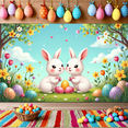 thumbnail image 7 of LUUFILx Easter Decorations Backdrop Banner Spring Festival Garden Party Easter Egg Hunt Celebration Photography Props Vibrant Outdoor Decor Scenic Background, 7 of 7