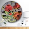 thumbnail image 2 of DesignArt Horloge Murale Grande Coquelicots Rouges, 2 of 2