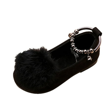 

Yohome Children Kid Baby Girls Warm Flock Fluffy Bowknot Student Single Princess Shoes