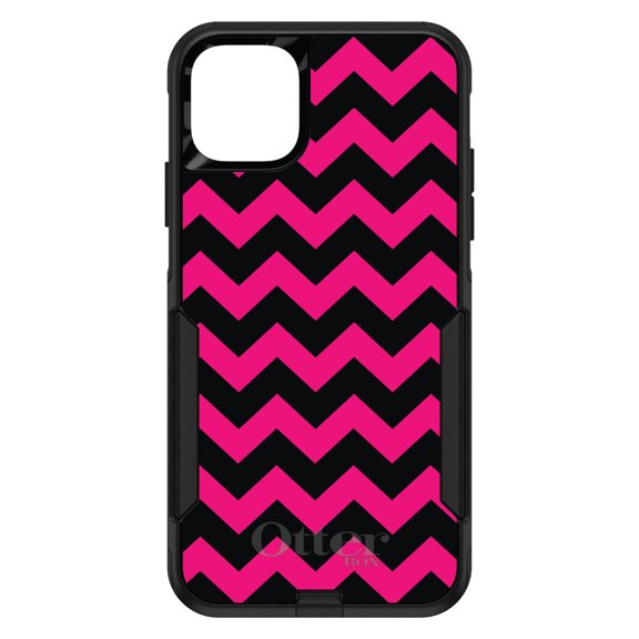 DistinctInk OtterBox Commuter Custom Case for Apple iPhone 15 (6.1" Screen) - Chevron Stripes Pattern - Wireless Charging Compatible