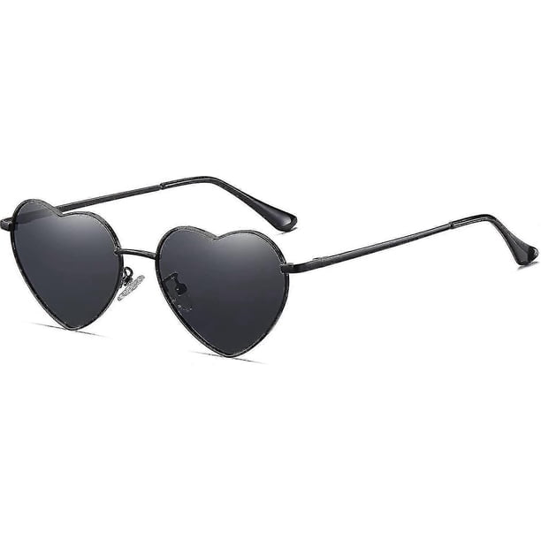 Vintage Rimless Love Heart Sunglasses - Metal Frame For Women Men Trendy Frameless Red Pink Heart Shaped Glasses Party Funky