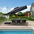 thumbnail image 3 of Purple Leaf 11ft Outdoor Patio Umbrella - Offset Cantilever Design with 360° Rotation, Gray Square Market Umbrella for Deck, Pool, and Garden, 3 of 15