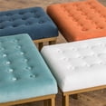 thumbnail image 4 of HomePop Modern Style Metal Bench with Velvet Seat in White Finish, 4 of 15