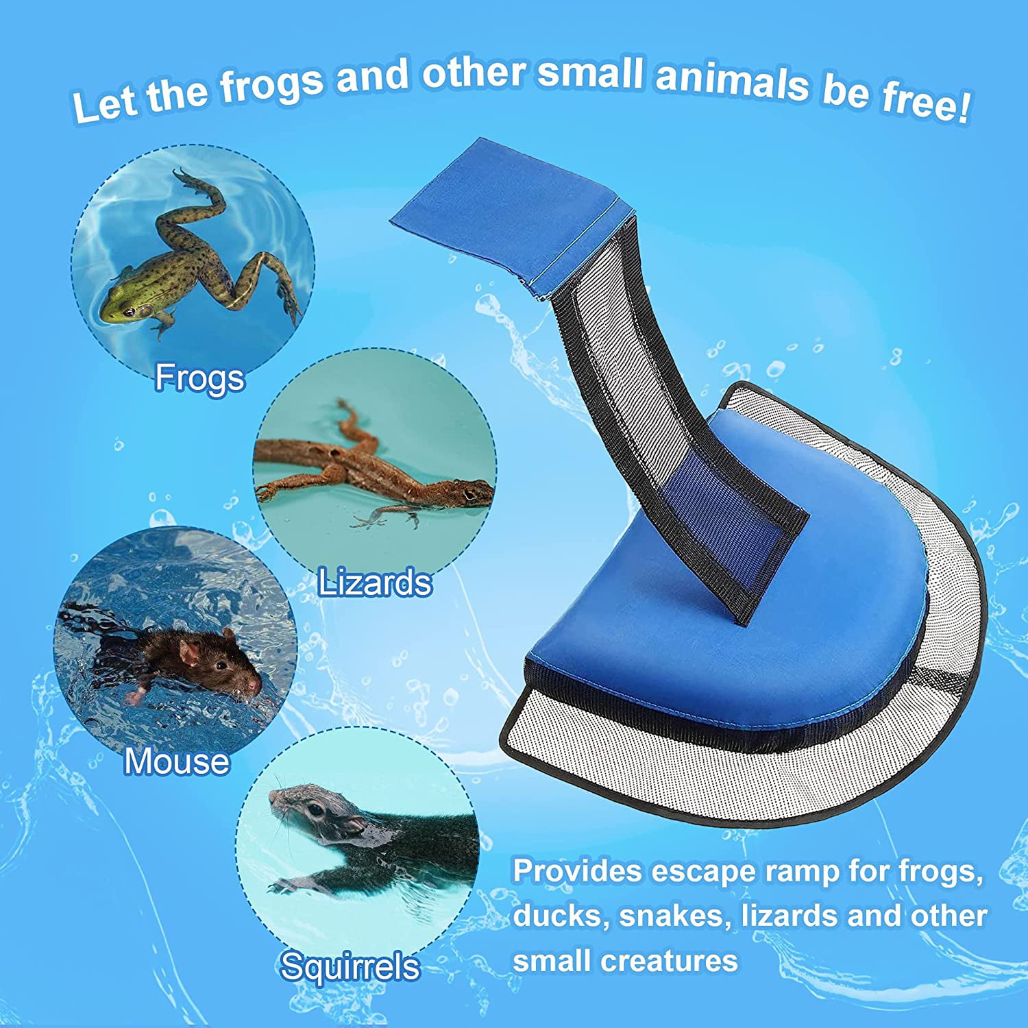 Swimming Pool Floating Animal Saver Rescue Tool for Outdoor Critter Frog Chipmunk MorTime Animal Saving Escape Ramp 1 Pack 