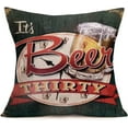 thumbnail image 3 of Throw Pillow Covers Beer Classical Quote Lettering Series Throw Pillows Cases 18 x 18 Inch Set of 4 Cotton Linen Vintage Rustic Icons Decorative Pillow Covers Cushion Case for Home Sofa (Beer Set), 3 of 6