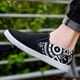 thumbnail image 1 of Zapatos casuales para hombre, cómodos, transpirables, sin cordones, estilo coreano, zapatos de lona de caña baja pintados a mano para estudiantes, 1 of 6
