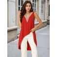 thumbnail image 3 of DARING DIVA High Low Asymmetrical Sleeveless Top M Red, 3 of 7
