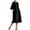 C-Black476, variant on DHFJKG Womens Boat Neck Dresses Summer Linen Casual Loose Fit Half Sleeve Boho Solid Color Tunic Midi Dress With Pockets Beach Versatile Dresses