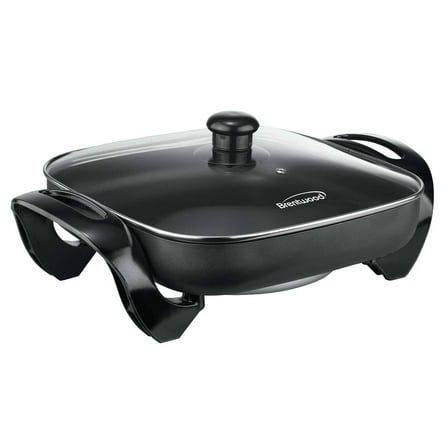Brentwood 12-In. 1,300-Watt Nonstick Electric Skillet with Glass Lid, SK-65PT