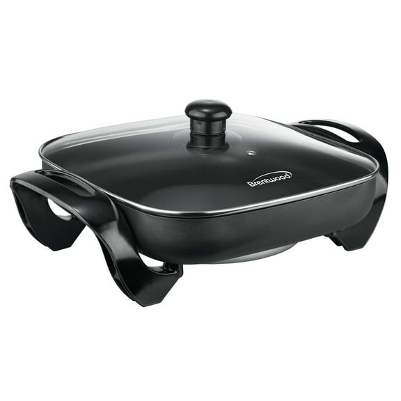 Brentwood 12-In. 1,300-Watt Nonstick Electric Skillet with Glass Lid, SK-65PT