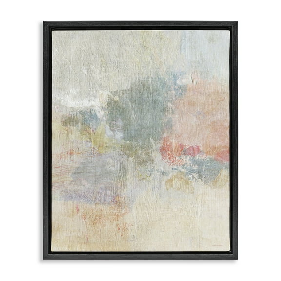 Stupell Industries Soft Ombre Abstraction Abstract Painting Black Floater Framed Canvas Art Print Wall Art, 17 x 21