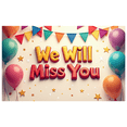 thumbnail image 4 of LUUFILx We Miss You Banner Backdrop Decoration Background for Reunion Parties Farewell Occasions Events Photography Props Supplies Heart Balloons Gold Accents, 4 of 9