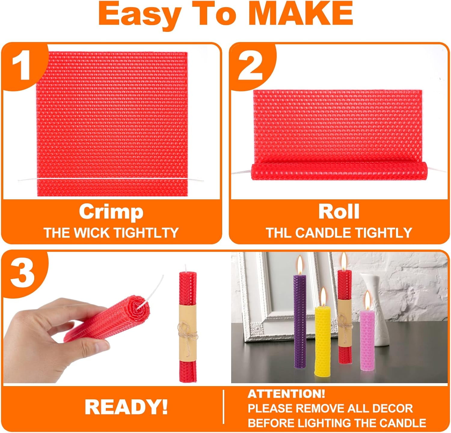 Beeswax Sheets for Candle Making - Kit Kids-Christmas Adults-Candle Rolling DIY Maker Starter