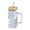 Clear1, variant on 13.4oz Square Glass Cup with Handle Bamboo Lid and Straw,Glass Tumbler,Iced Coffee Cups Hot/Cold Drinks