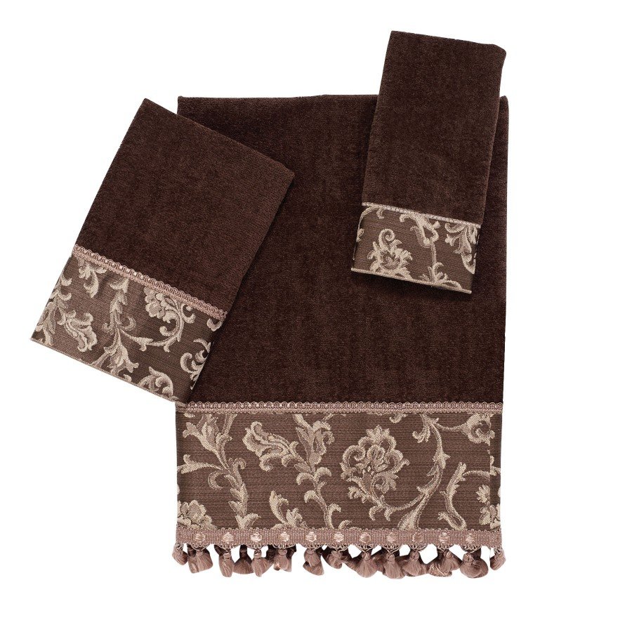 Avanti Damask Fringe 3 Pc Towel Set