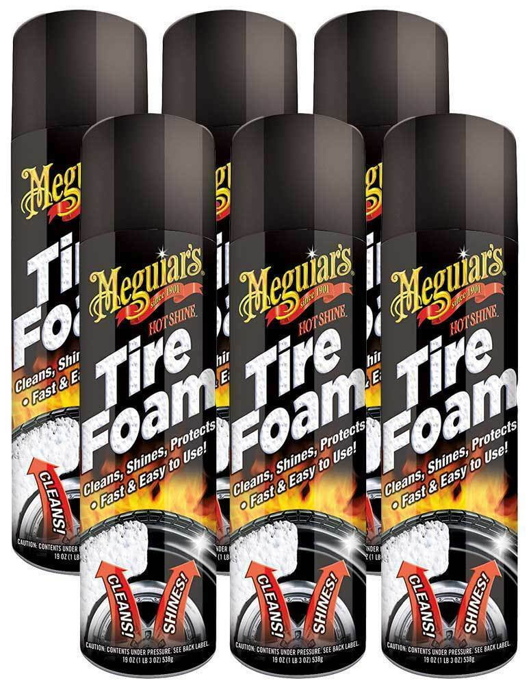 Meguiar's G13919 Hot Shine Tire Foam, Aerosol Tire Shine for Glossy, Rich  Black Tires - 19 Oz Spray Can