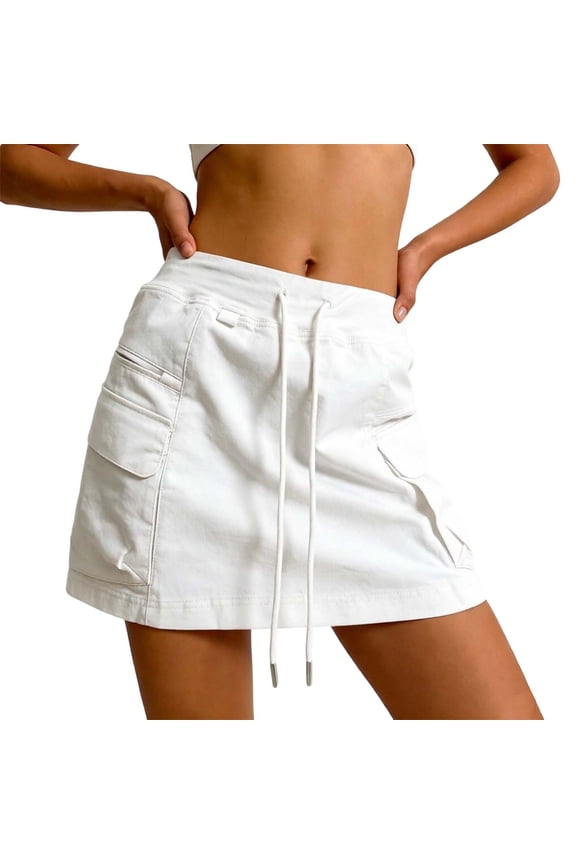 Skorts for Woman - Hiking Cargo Skorts with Zipper Pockets, High Waisted Quick Dry Golf Workout, Dressy Casual