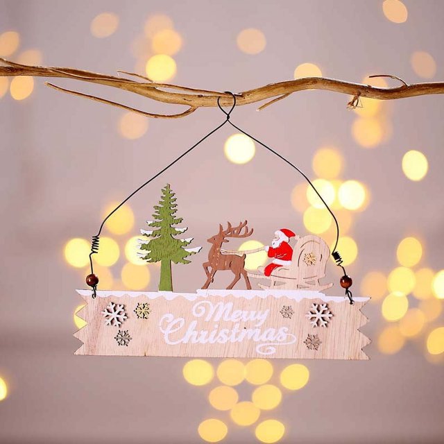 Puntoco Adornos Navideños Para Personas Mayores, Tarjetas De Madera Con Letras Coloridas, Pequeños Colgantes Para Árbol De Navidad, Decoración Del Hogar