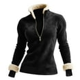 thumbnail image 2 of Horkkom Quarter Zip Pullover Women Casual V Neck Sweatshirt Fleece Warm 1/4 Zip Sweatshirts XL, 2 of 8