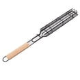 thumbnail image 3 of Outdoor BBQ Grilling Grate, Portable Iron Lockable Kabob Grilling Baskets Easy To Use Non Messy Wood Handle  For Picnicking For Vegetable Wood Color,Red, 3 of 8