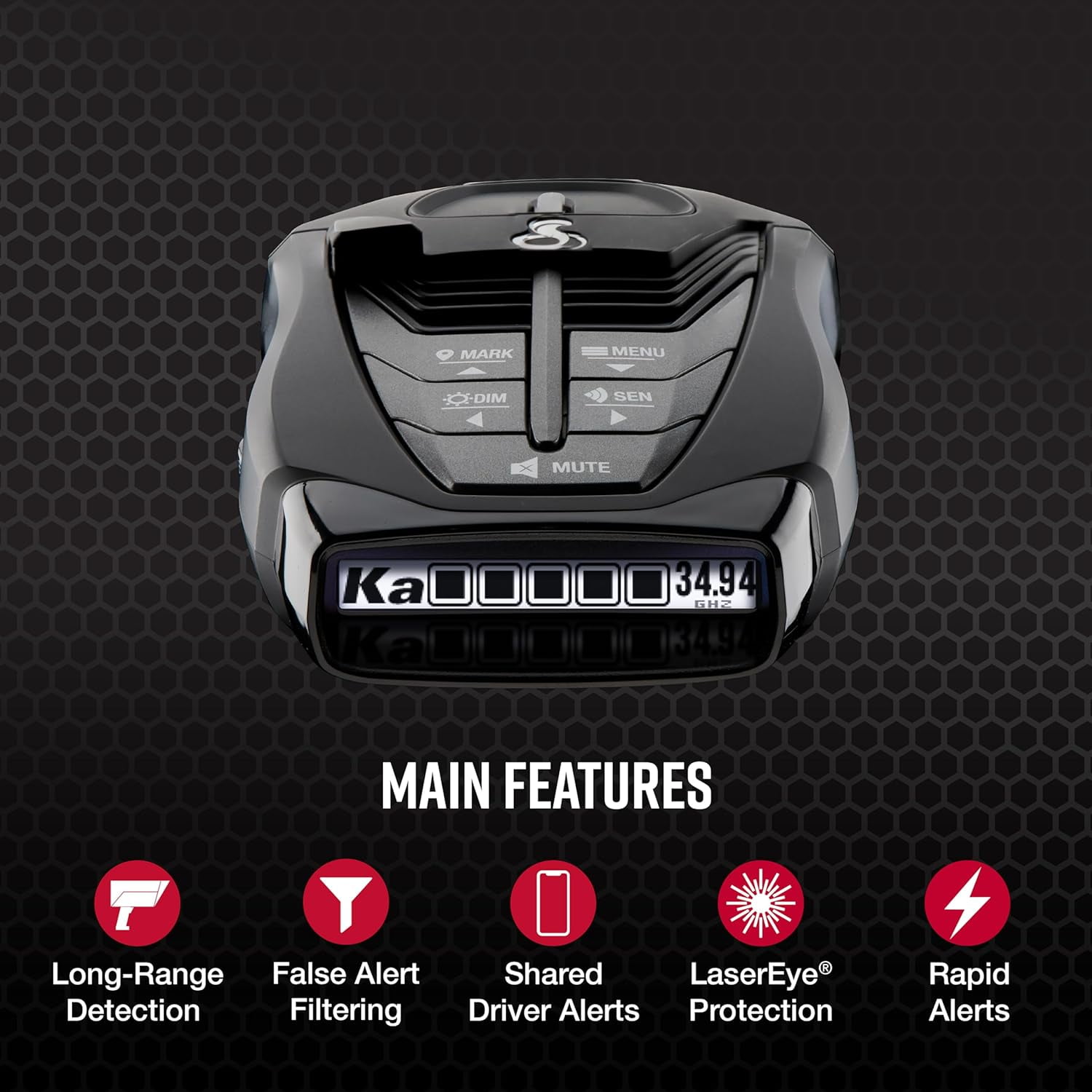 Cobra RAD 480i Connected Radar Detector, Long Range, Bluetooth, Front & Rear Detection + CarPlay (New)