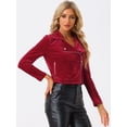 thumbnail image 2 of Chaqueta de motociclista Allegra K terciopelo Rojo XL, 2 of 5