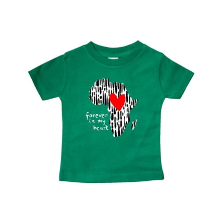

Inktastic Black History Month Forever in My Heart Ink Print Africa Gift Baby Boy or Baby Girl T-Shirt